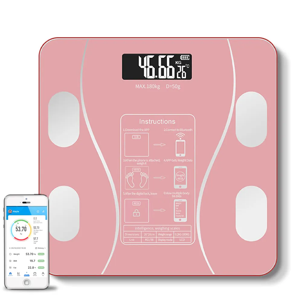 체중 측정 악기 디지털 건강 분석 전자 체지방 구성 욕실 규모