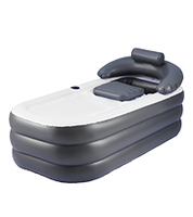 Baignoire gonflable 100L en PVC avec pompe à air électrique, portable, avec coussin de bain, couvercle, porte-gobelet, pliable, pour l'extérieur