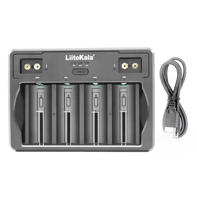 Liitokala Lii-D4 9V 26650 18650 21700 18500 26700 16340 22650 AA AAA C SC D 3.7V 1.2V Lithium NiMH Thông Minh Pin Sạc