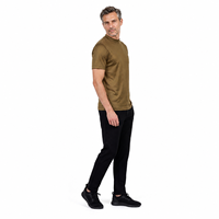 Livraison Rapide Faible MOQ T-shirts Homme en Coton Mercerisé Tricoté 200 Grammes Coupe Oversize Épaules Tombantes Coupe Classique Grand Stock