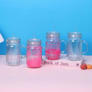 Mug de voyage en plastique de 20 oz, revêtu, à double paroi, réutilisable, écologique, transparent, avec poignée et couvercle anti-fuite, sans BPA, pour les voyages - Product Image 4