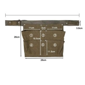 Free sample Canvas Waist Tool Apron <b>Gardening</b> Tools <b>Belt</b> Bags Garden Tool Apron Organizer With 6 Pockets,2 Hammer - Product Image 4