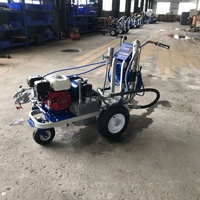 Machine de marquage routier sans air à peinture froide avec moteur à essence et système de pompe à grand volume pour parkings et passages pour piétons