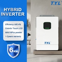 Système d'énergie solaire hybride 6KW avec batterie au lithium MPPT, onduleur à onde sinusoïdale pure, kit tout compris TUV SGS pour
