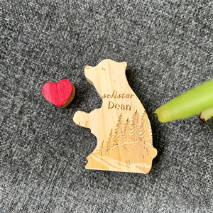 Regalo di inaugurazione casa personalizzato, decorazione rustica con nome di famiglia, puzzle in legno con <span class=keywords><strong>nomi</strong></span> personalizzati, ricordo di famiglia con orso. - Product Image 3