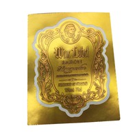 Etiqueta de vino tinto con relieve metálico, pegatina de botella de vidrio, Whisky, Vodka, lámina dorada