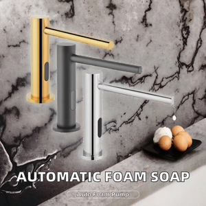Distributeur automatique de savon moussant en métal de haute qualité pour hôtels, à fixation sur plan, avec bouteille rechargeable - Product Image 2