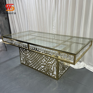 โต๊ะแต่งงานเรียบเฟอร์นิเจอร์มีสไตล์สำหรับปาร์ตี้และงานต่างๆโต๊ะคริสตัลรูปกุหลาบสำหรับงานแต่งงานทำจากสเตนเลสสตีล - Product Image 6