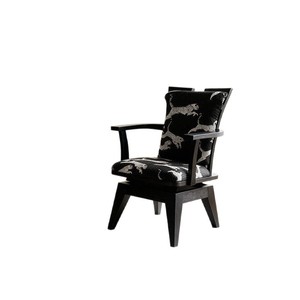 French Style Single Sofa <b>Chair</b> White Tiger Print Swivel Casual Home <b>Chair</b> Living Room Bedroom Office Use - Product Image 5