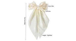 Pince à <span class=keywords><strong>cheveux</strong></span> <span class=keywords><strong>princesse</strong></span> pour femme mode nœud en satin avec ruban de couleur unie longue queue en tissu - Product Image 2