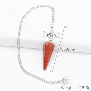 Pendule de méditation <span class=keywords><strong>hypnotique</strong></span> pendentif pyramide hexagonale charme de lune étoile de cristal de pierre naturelle pendule de guérison en pierre de lune - Product Image 5