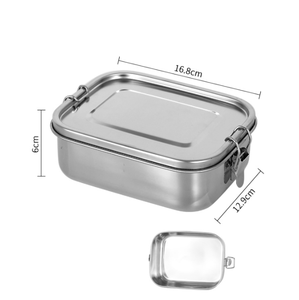 Portable <b>Lunch</b> <b>Box</b> One <b>Compartment</b> 2 <b>Compartments</b> 3 <b>Compartments</b> Stainless Steel Mess Tin with 2 Clasp Locks - Product Image 6