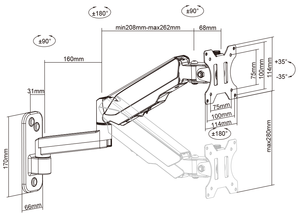 Support de moniteur réglable de 32 pouces Base d'<span class=keywords><strong>ordinateur</strong></span> rehaussant les bras de moniteur mécaniques à écran vertical horizontal rotatif - Product Image 2