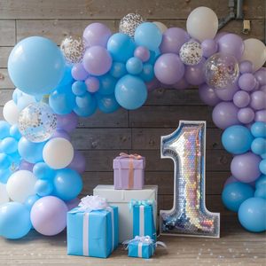 Ensemble de ballons confettis flocons de neige bleu argenté métallisé pour filles et femmes, décorations de fête d'anniversaire sur le thème de l'hiver - Product Image 5