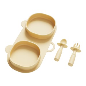 Miniassiette de voyage pour bébé, assiettes pour bébé, essentielles pour les voyages, avec fourchettes et cuillères, assiettes à dîner pliables en silicone, nouveauté - Product Image 2