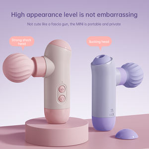 Wiederaufladbares 2-in-1 Vibrations-Saugmassagegerät Sexspielzeug für Frauen Liebhaber Handlicher Mini-Massagestab Vibrator zum Flirten oder Entspannen - Product Image 3