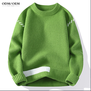 New Arrival Long Sleeve Cable <b>Knit</b> Crewneck Custom <b>Patterned</b> <b>Knitted</b> Sweater Men Winter Pullover - Product Image 3