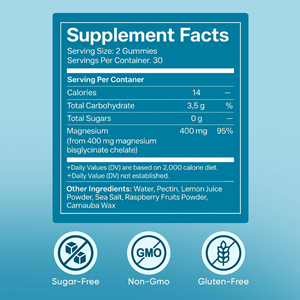 Gummies de Bisglycinate de Magnésium Saveur Framboise – Bisglycinate de Magnésium Chélaté à Haute Absorption avec Sel Marin pour le Sommeil et les Nerfs - Product Image 3