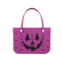 Sac fourre-tout festif d'Halloween en EVA, motif citrouille évidé, imperméable, portable, pour le shopping et la plage, pour femme
