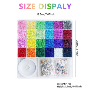 Diy Jewelry Beading Set 9300 Glass Seed <b>Beads</b> With Letters Smiley Faces Hearts And Charms For Crafting Bracelets - Product Image 2