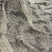 Tissu en dentelle française cordée de haute qualité pour robe de mariée 150cm