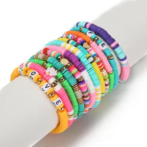 Pulsera de Moda Boho 2020 para Mujeres y Niños, Cuentas Heishi de <span class=keywords><strong>Arcilla</strong></span> Polimérica, Forma de Bola, Estilo Moderno para Aniversarios - Product Image 1