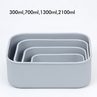 Boîte à lunch en silicone pur sans BPA, grande capacité, étanche, compatible micro-ondes, pour enfants, avec couvercle