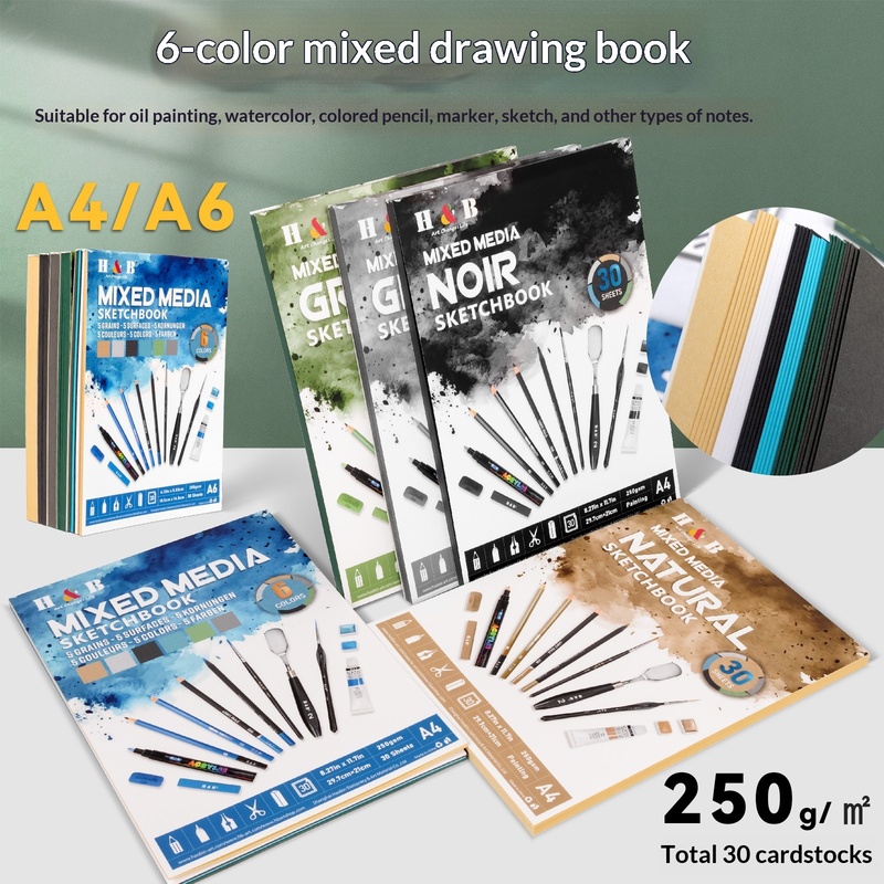 A4 A6 Thick Sketchbook Watercolor Pad