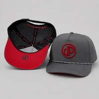Gorra de béisbol perforada de 6 paneles al por mayor, gorra de béisbol plana de 6 paneles, gorra de béisbol OEM 3D personalizada Melin para golf