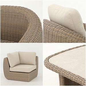 Ensemble <span class=keywords><strong>de</strong></span> canapés en rotin pour l'extérieur en <span class=keywords><strong>aluminium</strong></span>, ensemble <span class=keywords><strong>de</strong></span> <span class=keywords><strong>salon</strong></span> <span class=keywords><strong>de</strong></span> <span class=keywords><strong>jardin</strong></span> moderne en forme <span class=keywords><strong>de</strong></span> L, canapé modulaire d'extérieur - Product Image 5