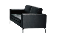 Ensemble de canapés de bureau en cuir noir personnalisable en usine Design modulaire traditionnel pour meubles de bureau à la maison ou à l'école