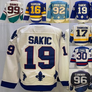 Camisetas <span class=keywords><strong>de</strong></span> Hockey Cosidas para Hombre, Griswold Killer Dunlop, Makar, Selanne, Kariya, Hanson, Hull, O'Callahan, Hanson, Sakic, Mackinnon - Product Image 1