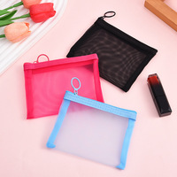 Pochette à monnaie en nylon personnalisable avec bordure colorée et fermeture éclair, mini sac de rangement pratique, sac à clés léger et polyvalent