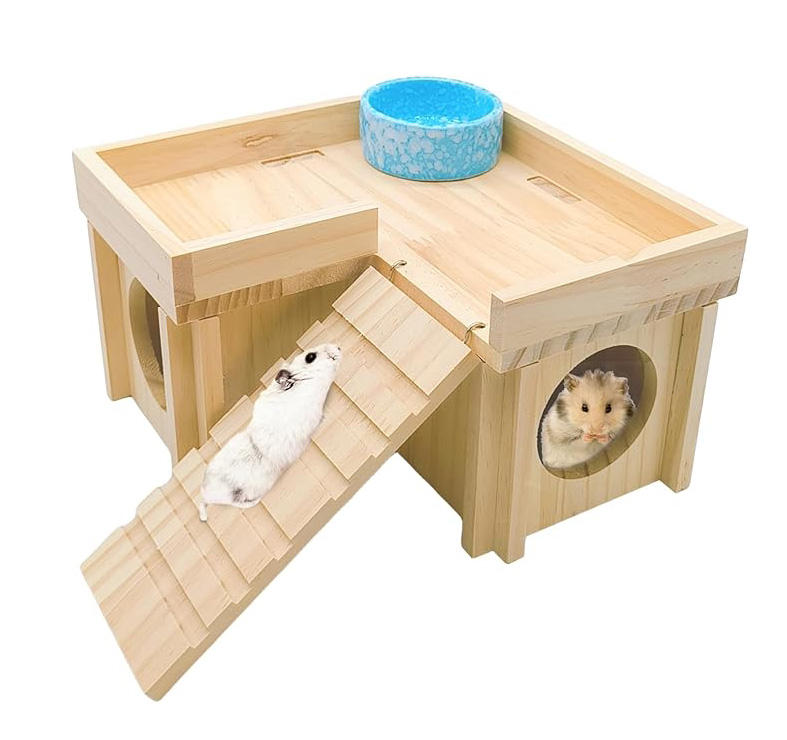 Photo inspiration: Fresh Look at Wooden Hamster House Hidden Platform Ladder Detachable Small Animal