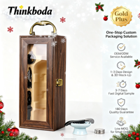 Coffret à vin professionnel pour collection de vins, avec fenêtre transparente, porte-bouteilles en bois, tire-bouchon, ouvre-bouteille et poignée à loquet