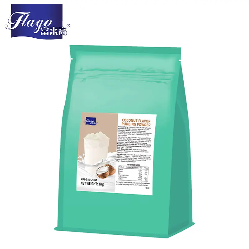 Flago 1 kg fabrika kaynağı üç kabarcık çay için bir hindistan cevizi aromalı süt çay tozu