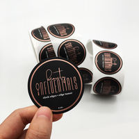 Impression d'autocollant en or rose, étiquette d'emballage d'autocollants de logo personnalisé brillant de rouleau de feuille d'or rond imperméable merci
