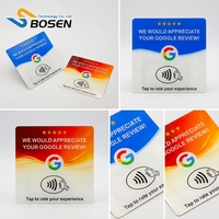 Tarjeta de Reseña de Redes Sociales de Acrílico de 120*120 mm, Etiqueta NFC para Mesa, Impresión Personalizada, Disponible en Stock