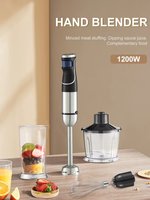 Mixeur Plongeant Électrique à Vitesse Variable avec Bol en Verre, Moteur DC en Cuivre Pur, 220-240V, Usage Domestique, Allemagne, Commande à Bouton Unique