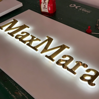 Letras de Canal LED 3D Personalizadas con Retroiluminación, Letreros con Halo Luminoso, Letras Iluminadas de Acero Inoxidable para Negocios y Tiendas