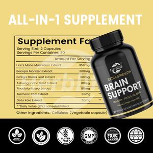 O impulsionador de venda quente do cérebro do ODM do OEM suplementa cápsulas do apoio do cérebro com <span class=keywords><strong>Ashwagandha</strong></span>, extrato da folha do Ginkgo Biloba - Product Image 4