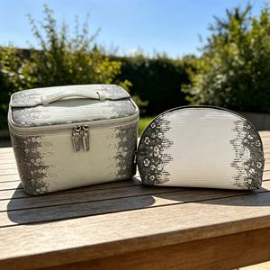 Bolsa de Cosméticos de Lujo con Textura de Piel de Lagarto, Juego de 2 Piezas, Organizador de Maquillaje de Cuero Impermeable, Bolsa de Aseo Portátil de Viaje para Damas - Product Image 6
