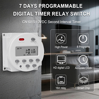 Minuteur numérique SINOTIMER CN101S 12VDC 16A, relais temporisé programmable 7 jours avec intervalle de 1 seconde pour système solaire et camping-car