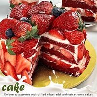 Plateau à gâteau doré robuste de 10 pouces, 1/2 pouce d'épaisseur, entièrement recouvert, imperméable et résistant à l'huile, pour gâteaux à étages lourds