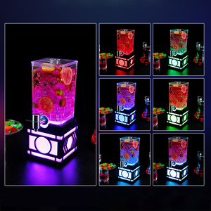 Distributeur de bière en plastique <span class=keywords><strong>avec</strong></span> tube à glace et lumière LED multicolore RGB, tour de distribution de 3L pour fêtes, bars et clubs - Product Image 5