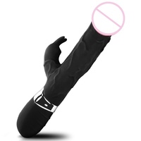 Vibrateur AV double point G style lapin pour femmes, godemiché simulé, appareil de masturbation sexuelle réglable et extensible, bruit de 55 dB
