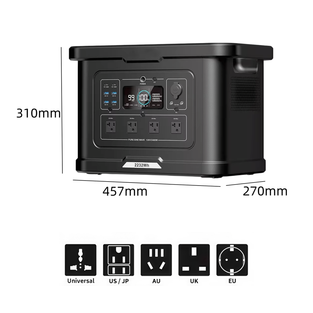 2400W Portable Energy Storage Power Supply LiFePO4 Lithium Battery 220V Outdoor Camping Emergency Solar Generator Power Backup · image 3