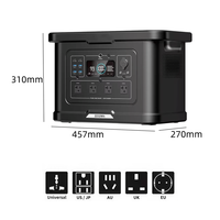 Générateur solaire portable 2400W, batterie lithium LiFePO4, alimentation de secours 220V pour camping extérieur et situations d'urgence