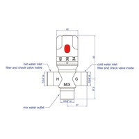 Robinet mélangeur thermostatique automatique en laiton 3/4\" pour salle de bain, chauffe-eau solaire électrique, robinet mélangeur de douche DN20 chromé