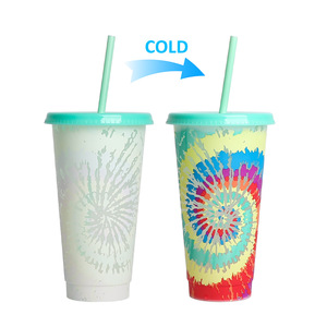 Personalizado 32oz Color-Change Copo de Plástico com Tampas e Palhas 16oz Reutilizável PP Café & Drinks Cup Set para Bar Partes - Product Image 5